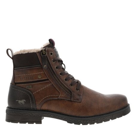 Bottines marron à talon décroché bas et à...