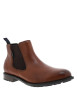 Thumbnail Boots en cuir brun à talon décroché bas pourvues de soufflets élastiqués - Image 2