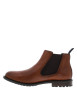 Thumbnail Boots en cuir brun à talon décroché bas pourvues de soufflets élastiqués - Image 3