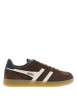 Thumbnail Tennis Viper en cuir marron à talon plat pourvues d'une fermeture à lacets