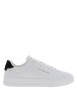 Thumbnail Tennis Th Court en cuir blanc à talon plat agrémentée du logo doré