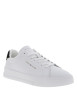Thumbnail Tennis Th Court en cuir blanc à talon plat agrémentée du logo doré - Image 2