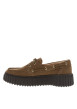 Thumbnail Mocassins bateau Torhill Boat en cuir marron à talon plat munis de lacets plats - Image 3