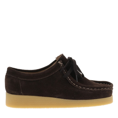 Mocassins Bee en cuir nubuck chocolat à talon...