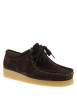 Thumbnail Mocassins Bee en cuir nubuck chocolat à talon plat pourvus de lacets - Image 2