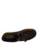 Thumbnail Mocassins Bee en cuir nubuck chocolat à talon plat pourvus de lacets - Image 5