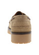 Thumbnail Mocassins bateau Flakes en cuir nubuck beige à talon décroché bas - Image 4