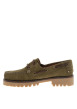 Thumbnail Mocassins bateau Flakes en cuir nubuck kaki à talon décroché bas - Image 3