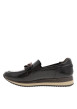 Thumbnail Mocassins vernis café à talon plat, pourvus de lacets et d'un zip latéral - Image 3