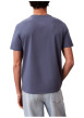 Thumbnail T-shirt bleu moyen à col rond en coton doté d'une coupe droite - Image 2