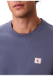 Thumbnail T-shirt bleu moyen à col rond en coton doté d'une coupe droite - Image 5