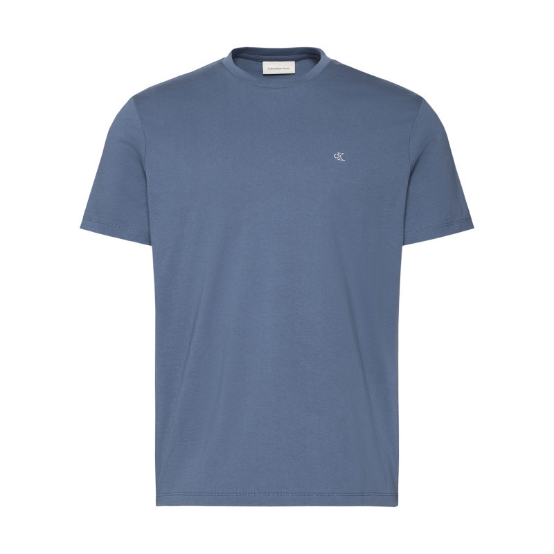 Calvin Klein Jeans - T-shirt Bleu Foncé à Col Rond En Coton Avec Une Coupe Droite - Bleu Calvin Klein Jeans - T-shirt Bleu Foncé à Col Rond En Coton Avec Une Coupe Droite - Bleu