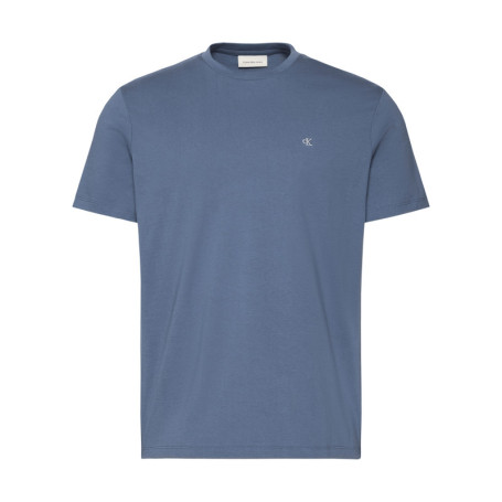 T-shirt bleu foncé à col rond en coton avec une...