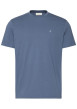 Thumbnail T-shirt bleu foncé à col rond en coton avec une coupe droite
