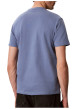 Thumbnail T-shirt bleu foncé à col rond en coton avec une coupe droite - Image 2