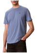 Thumbnail T-shirt bleu foncé à col rond en coton avec une coupe droite - Image 3