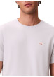 Thumbnail T-shirt blanc à col rond ras-de-cou en coton pourvu d'une coupe droite - Image 5