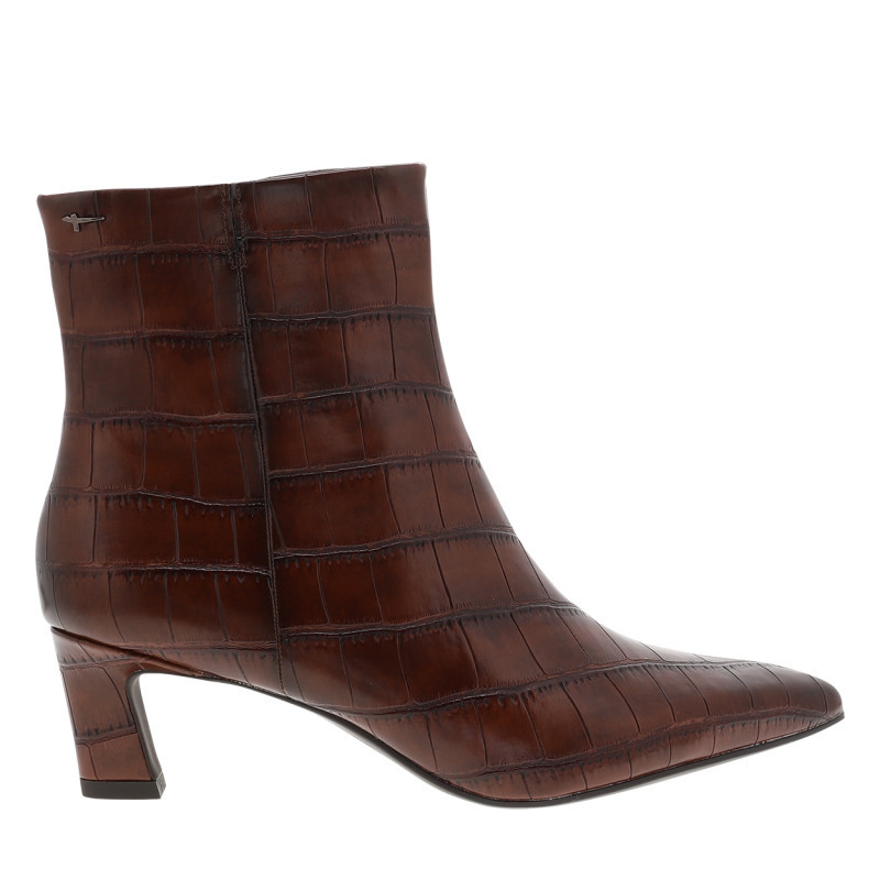 Tamaris - Boots Marron à Talon Décroché Bas Avec Un Revêtement à Motifs Effet Crocodile - Marron Tamaris - Boots Marron à Talon Décroché Bas Avec Un Revêtement à Motifs Effet Crocodile - Marron
