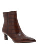 Thumbnail Boots marron à talon décroché bas avec un revêtement à motifs effet crocodile - Image 2