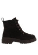 Thumbnail Bottines en cuir chocolat à talon décroché bas pourvues de lacets et d'un zip