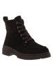 Thumbnail Bottines en cuir chocolat à talon décroché bas pourvues de lacets et d'un zip - Image 2
