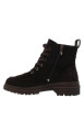 Thumbnail Bottines en cuir chocolat à talon décroché bas pourvues de lacets et d'un zip - Image 3