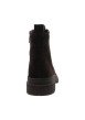 Thumbnail Bottines en cuir chocolat à talon décroché bas pourvues de lacets et d'un zip - Image 4