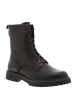 Thumbnail Bottines en cuir marron à talon décroché bas pourvues de lacets plats - Image 2
