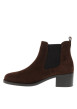 Thumbnail Boots en cuir moka à talon décroché moyen pourvues d'un soufflet élastiqué - Image 3
