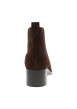 Thumbnail Boots en cuir moka à talon décroché moyen pourvues d'un soufflet élastiqué - Image 4