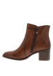 Thumbnail Boots en cuir cognac à talon décroché moyen dotées d'un zip latéral - Image 3