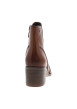 Thumbnail Boots en cuir cognac à talon décroché moyen dotées d'un zip latéral - Image 4