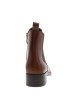 Thumbnail Boots en cuir cognac à talon décroché bas dotées d'un soufflet élastiqué - Image 4