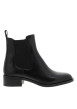 Thumbnail Boots en cuir noir à un talon décroché bas munies d'un zip latéral