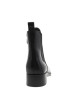 Thumbnail Boots en cuir noir à un talon décroché bas munies d'un zip latéral - Image 4
