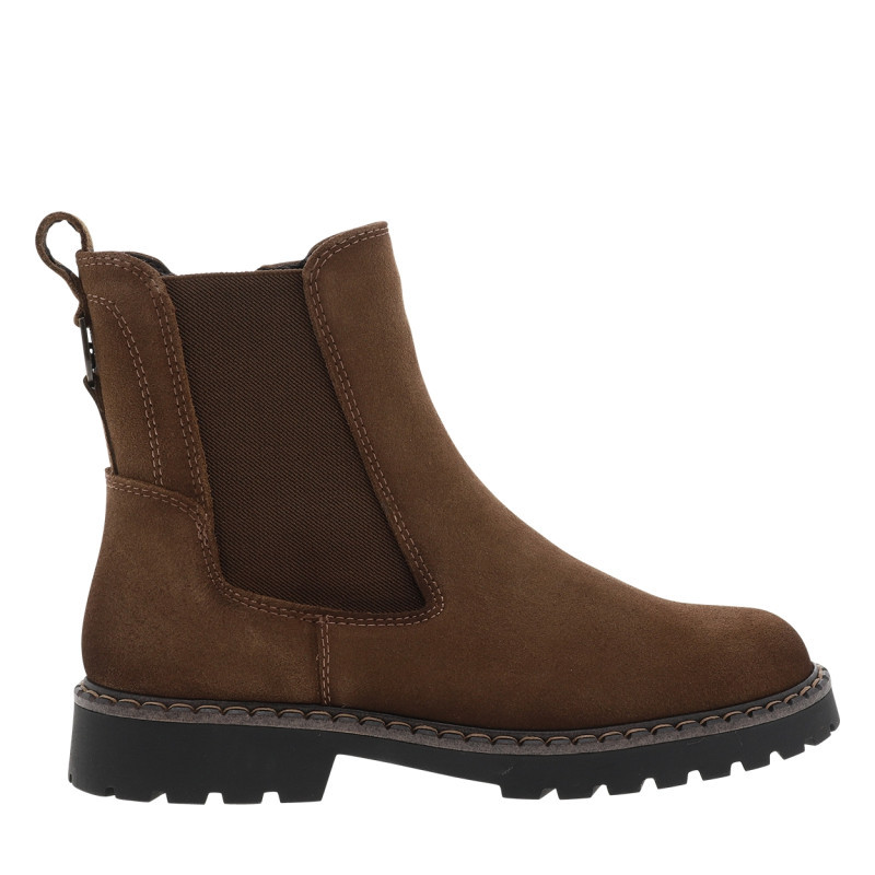 Tamaris - Bottines En Cuir Marron à Talon Décroché Bas Pourvues D'un Zip Latéral - Marron Tamaris - Bottines En Cuir Marron à Talon Décroché Bas Pourvues D'un Zip Latéral - Marron