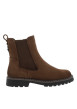 Thumbnail Bottines en cuir marron à talon décroché bas pourvues d'un zip latéral