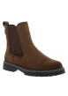 Thumbnail Bottines en cuir marron à talon décroché bas pourvues d'un zip latéral - Image 2
