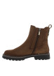 Thumbnail Bottines en cuir marron à talon décroché bas pourvues d'un zip latéral - Image 3