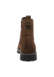 Thumbnail Bottines en cuir marron à talon décroché bas pourvues d'un zip latéral - Image 4