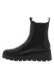 Thumbnail Boots en cuir noires avec un talon compensé et des soufflets élastiqués - Image 3