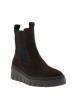 Thumbnail Boots en cuir chocolat avec un talon compensé et des soufflets élastiqués - Image 2
