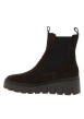 Thumbnail Boots en cuir chocolat avec un talon compensé et des soufflets élastiqués - Image 3