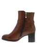 Thumbnail Boots en cuir cognac à talon décroché haut munies d'une boucle dorée - Image 3