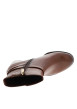 Thumbnail Boots en cuir cognac à talon décroché haut munies d'une boucle dorée - Image 5