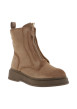 Thumbnail Bottines en cuir beige à talon compensé bas pourvues d'un zip latéral - Image 2
