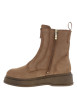 Thumbnail Bottines en cuir beige à talon compensé bas pourvues d'un zip latéral - Image 3
