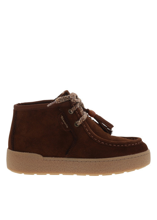 Boots en cuir marron avec un talon plat et des...