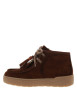 Thumbnail Boots en cuir marron avec un talon plat et des lacets tressés - Image 3