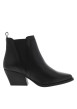 Thumbnail Boots en cuir noir à talon décroché moyen avec un soufflet élastiqué